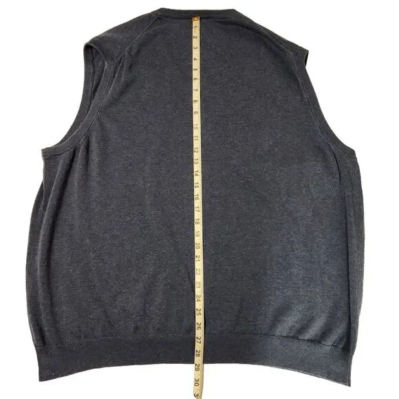 Club Room Men's Size XXL 100% Cotton Vest Blue V-Neck - Picture 4 of 4